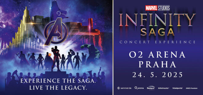 Nejmocnější hrdinové Marvelu na jednom plátně. MARVEL STUDIOS‘ INFINITY SAGA CONCERT EXPERIENCE 25. května 2025 v O2 areně